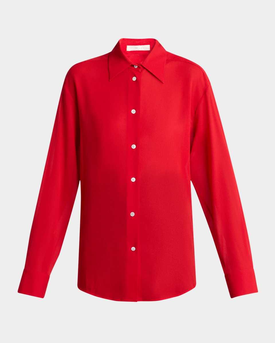 Elia Button Down Silk Blouse